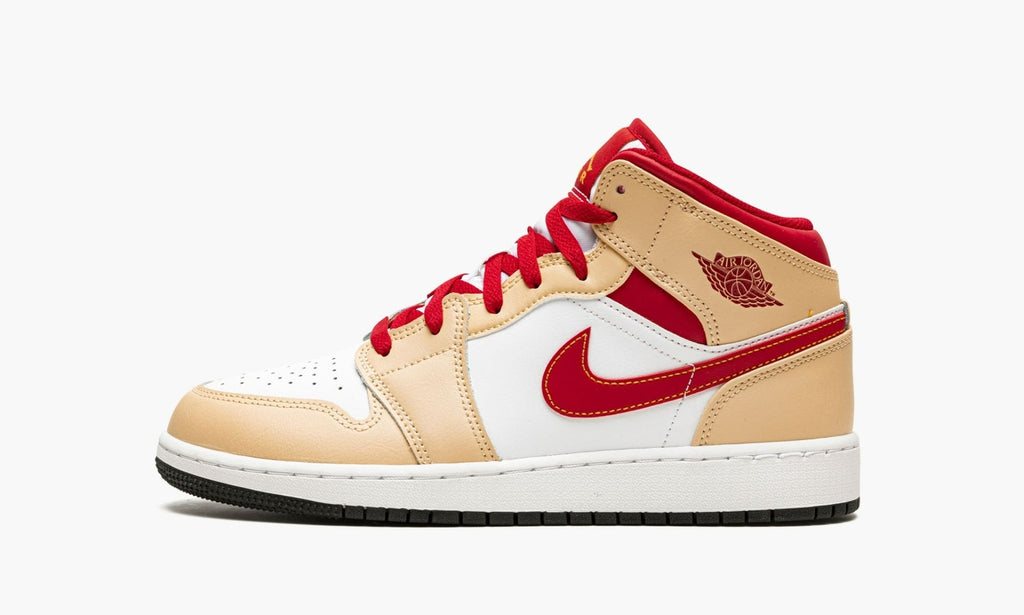 Air Jordan 1 Mid GS "Light Curry Cardinal" - 554725 201 | Arcastore