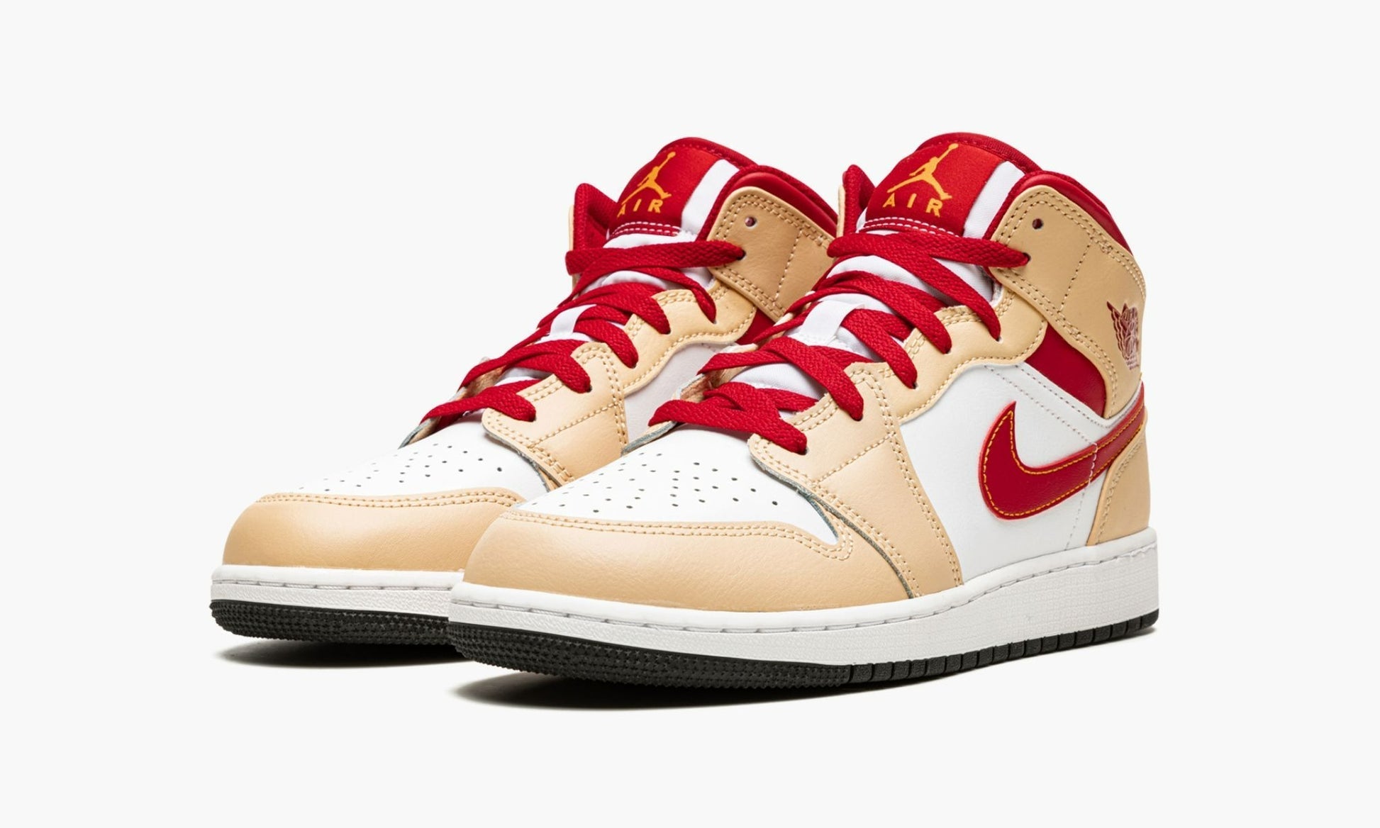 Air Jordan 1 Mid GS "Light Curry Cardinal" - 554725 201 | Arcastore