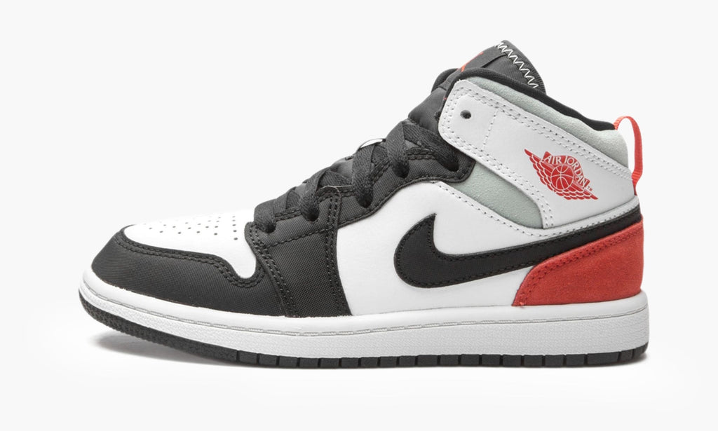 Air Jordan 1 Mid SE PS "White Black Red Spruce" - BQ6932 100 | Arcastore