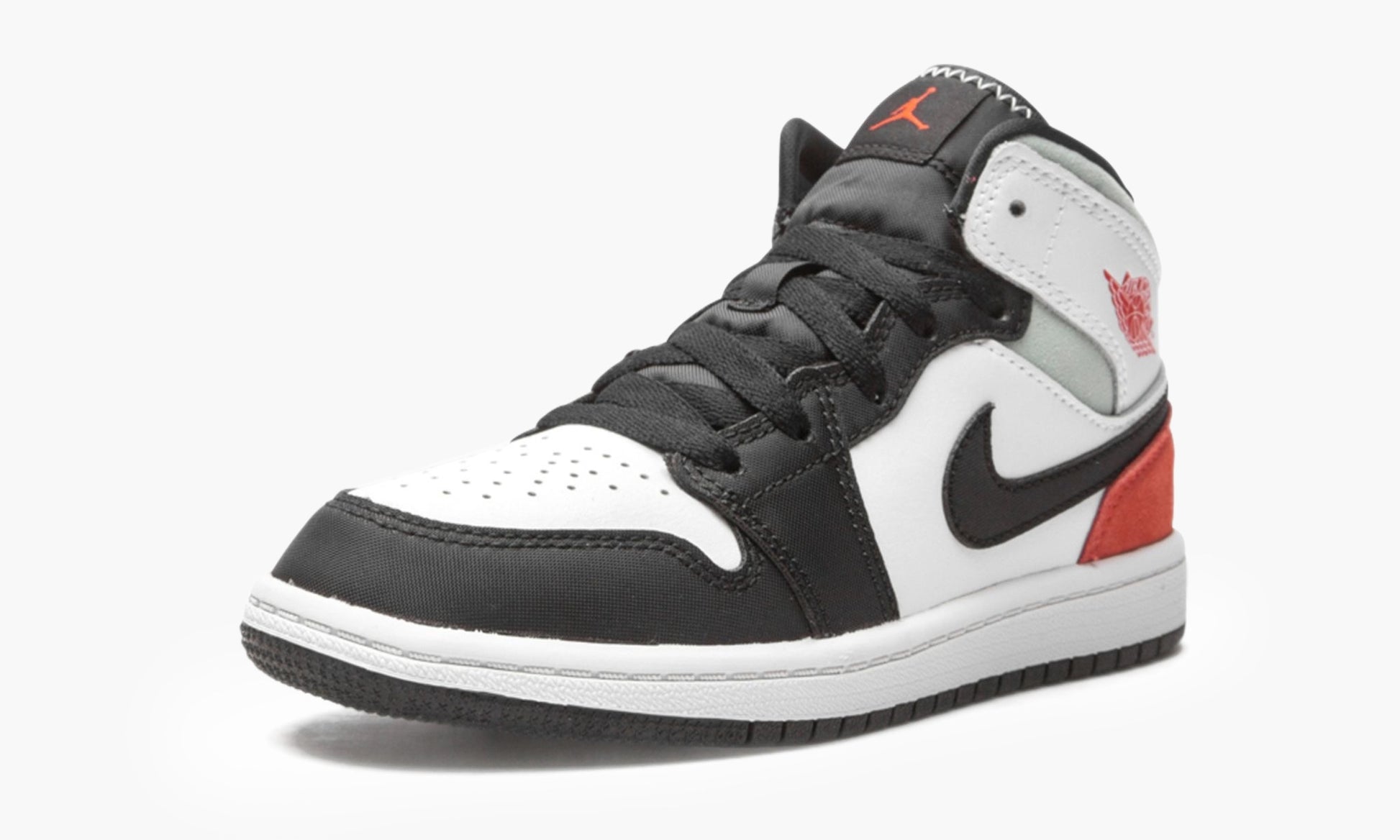 Air Jordan 1 Mid SE PS "White Black Red Spruce" - BQ6932 100 | Arcastore