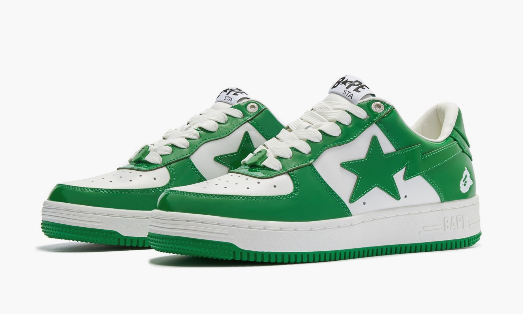 Bape Sta "Patent Leather Green White"