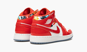 Nike Air Jordan 1 Mid SE GS "Barcelona Sweater Red Patent" - DC7248 600 | WAYOFF